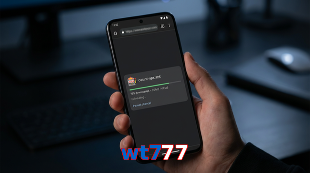 Main screen of Wt777 apk page for PK players